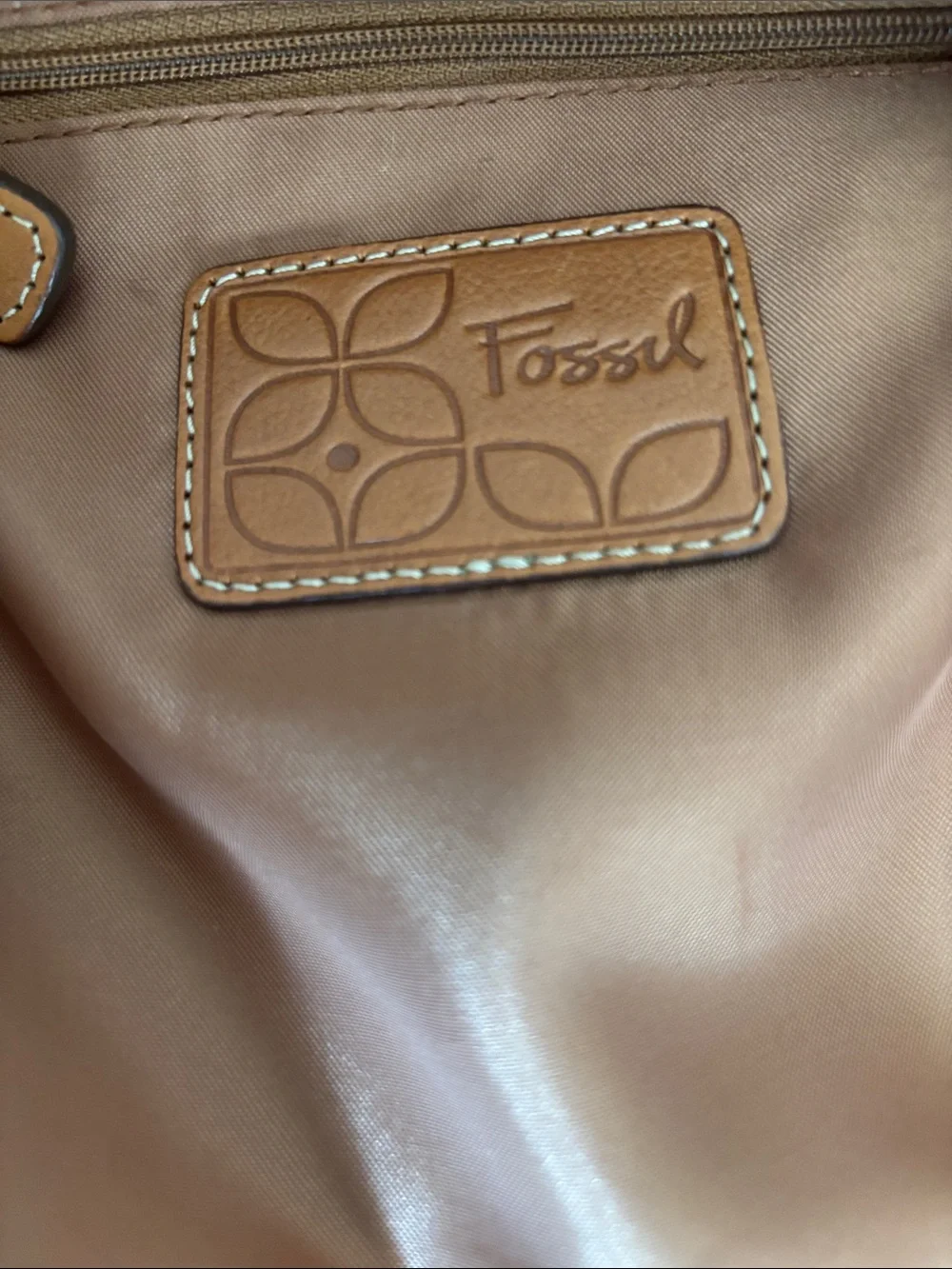 Vintage Fossil Signature Canvas Crossbody
